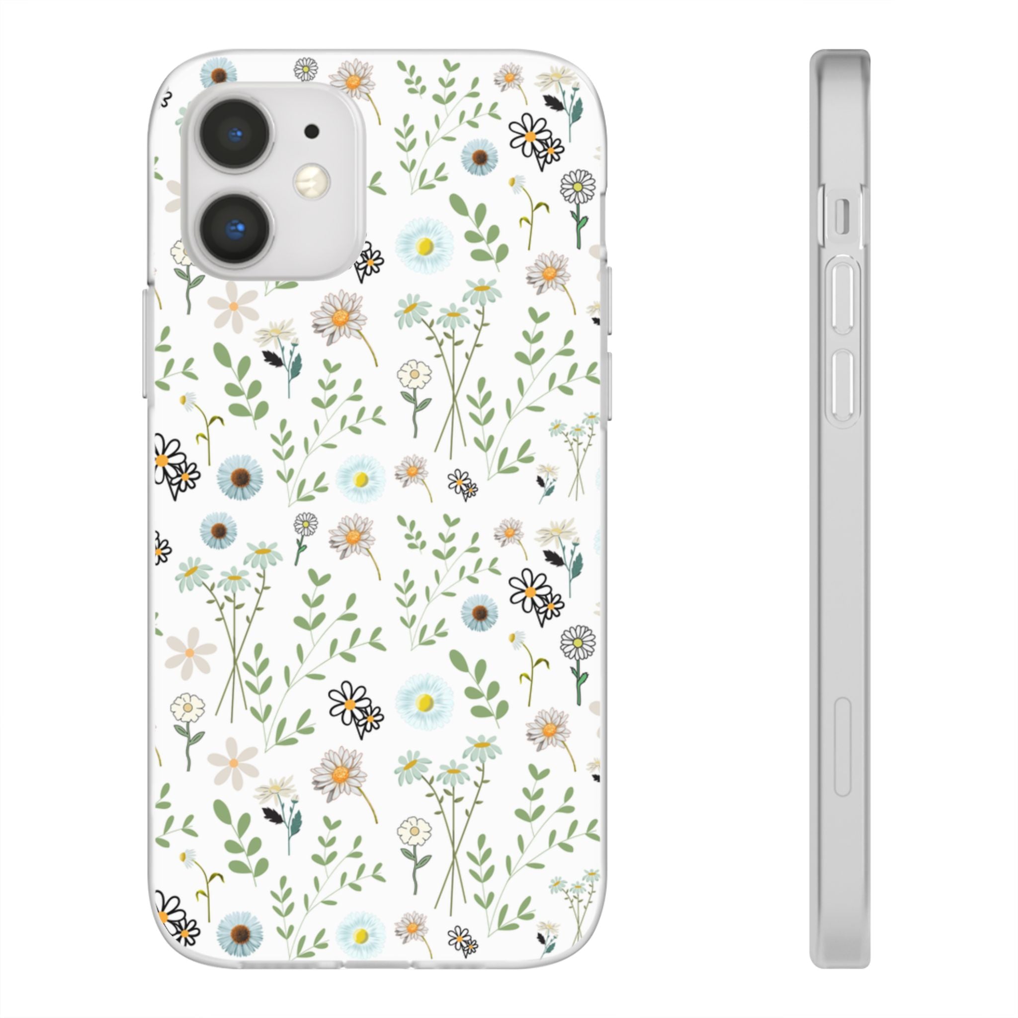 Graphic White Daisies Flexi Clear Cases for Most Phone Types (FWS)