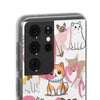 Cats Love White Flexi Clear Cases for Most Phone Types (FWS)