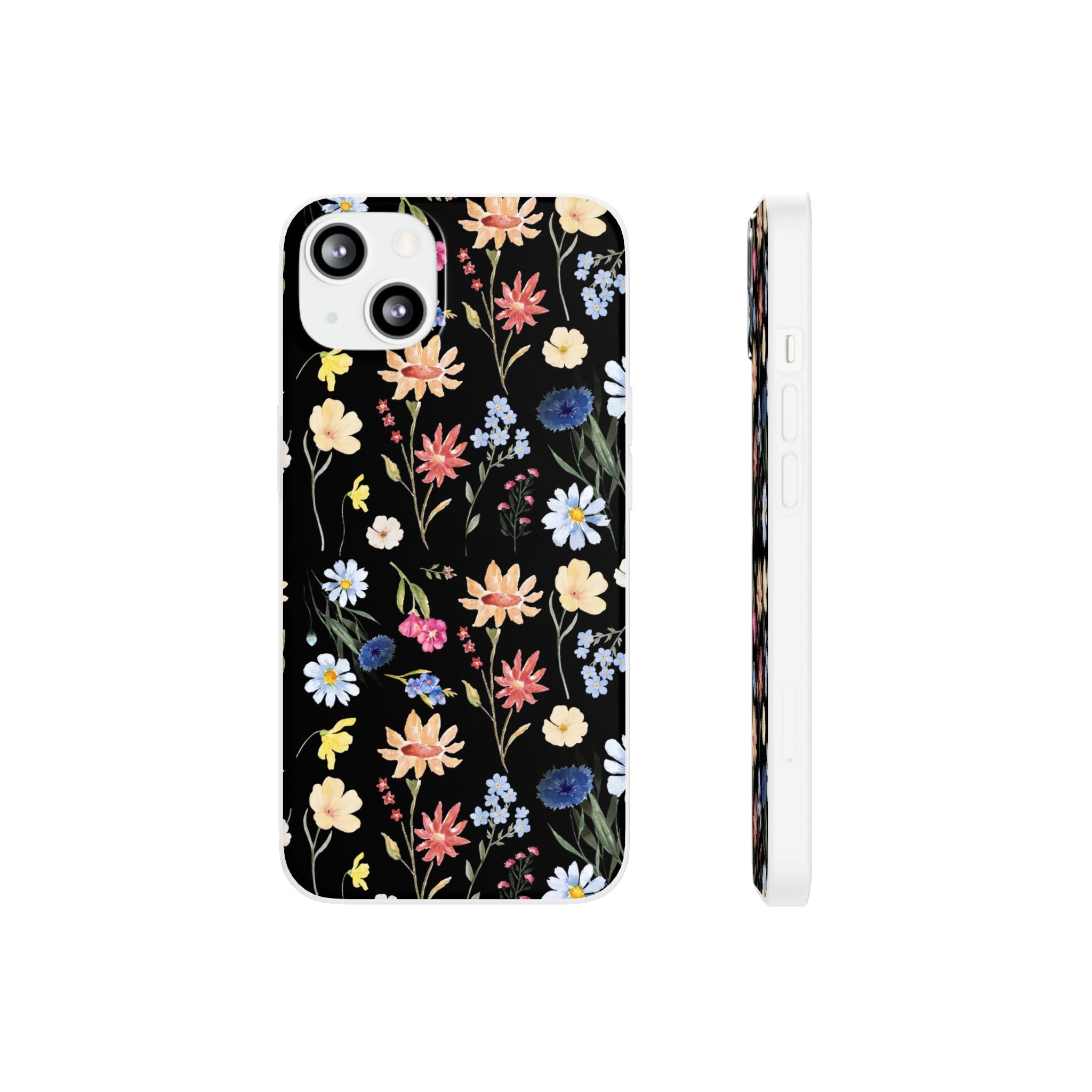 Wildflowers Painted Black Flexi Clear Case for Most Phone Types