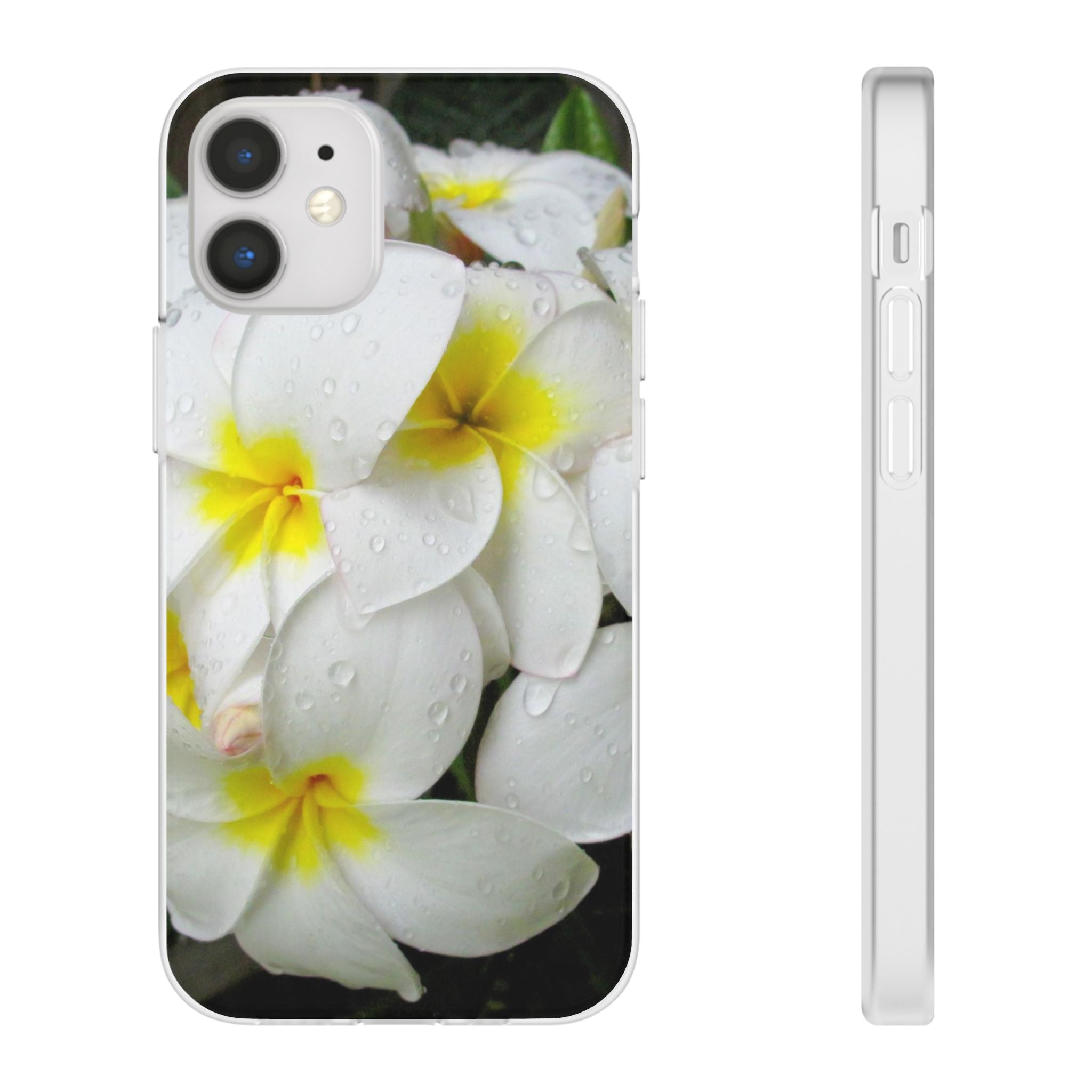 Fresh White Frangipanis Flexi Clear Cases for Most Phone Types (FWS)