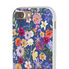 Blue Colourful Floral Flexi Clear Cases for Most Phone Types