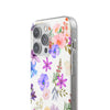 Floral White Flexi Clear Cases for Most Phone Types