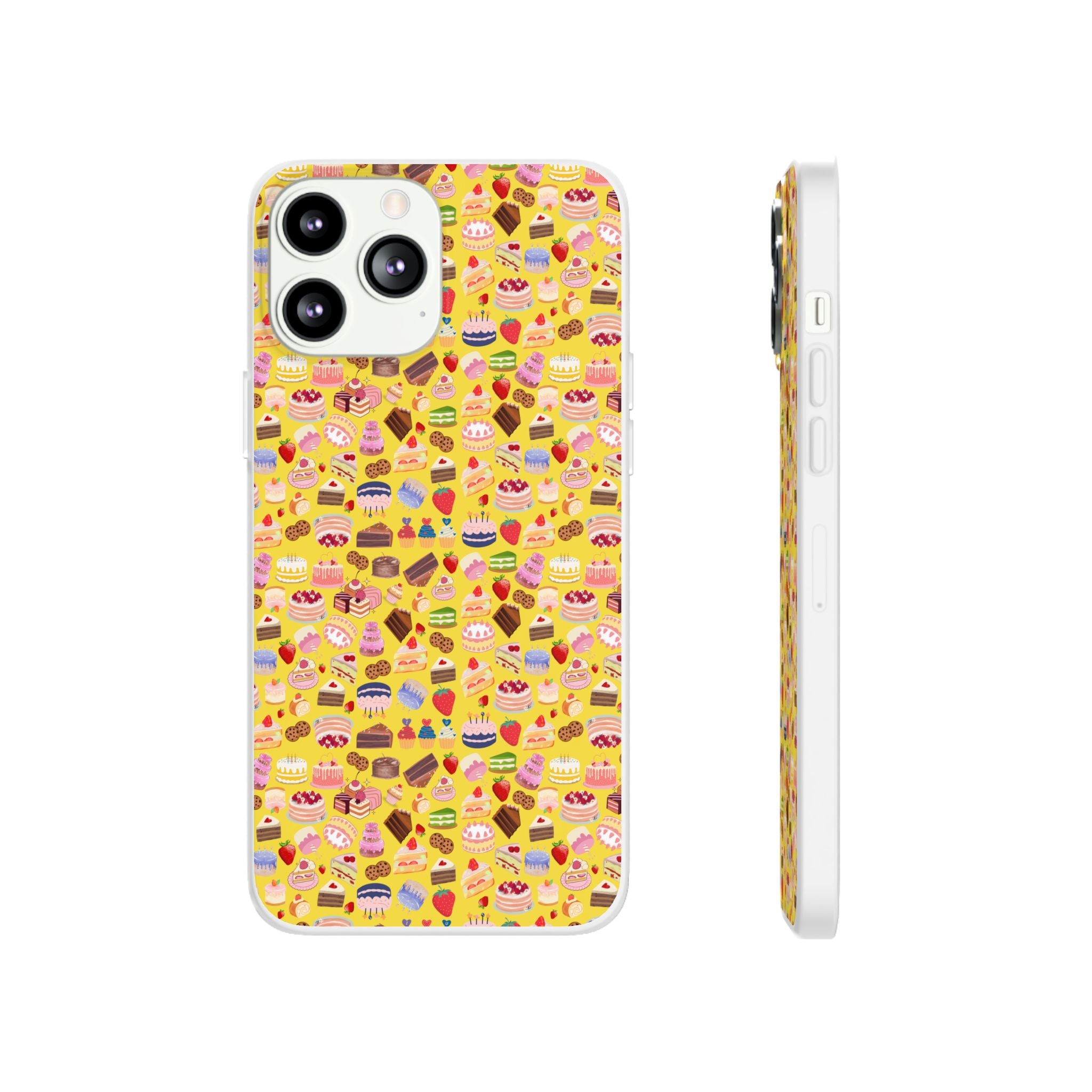 Happy Cake Yellow Flexi Clear Cases for Most Phone Types (FWS)