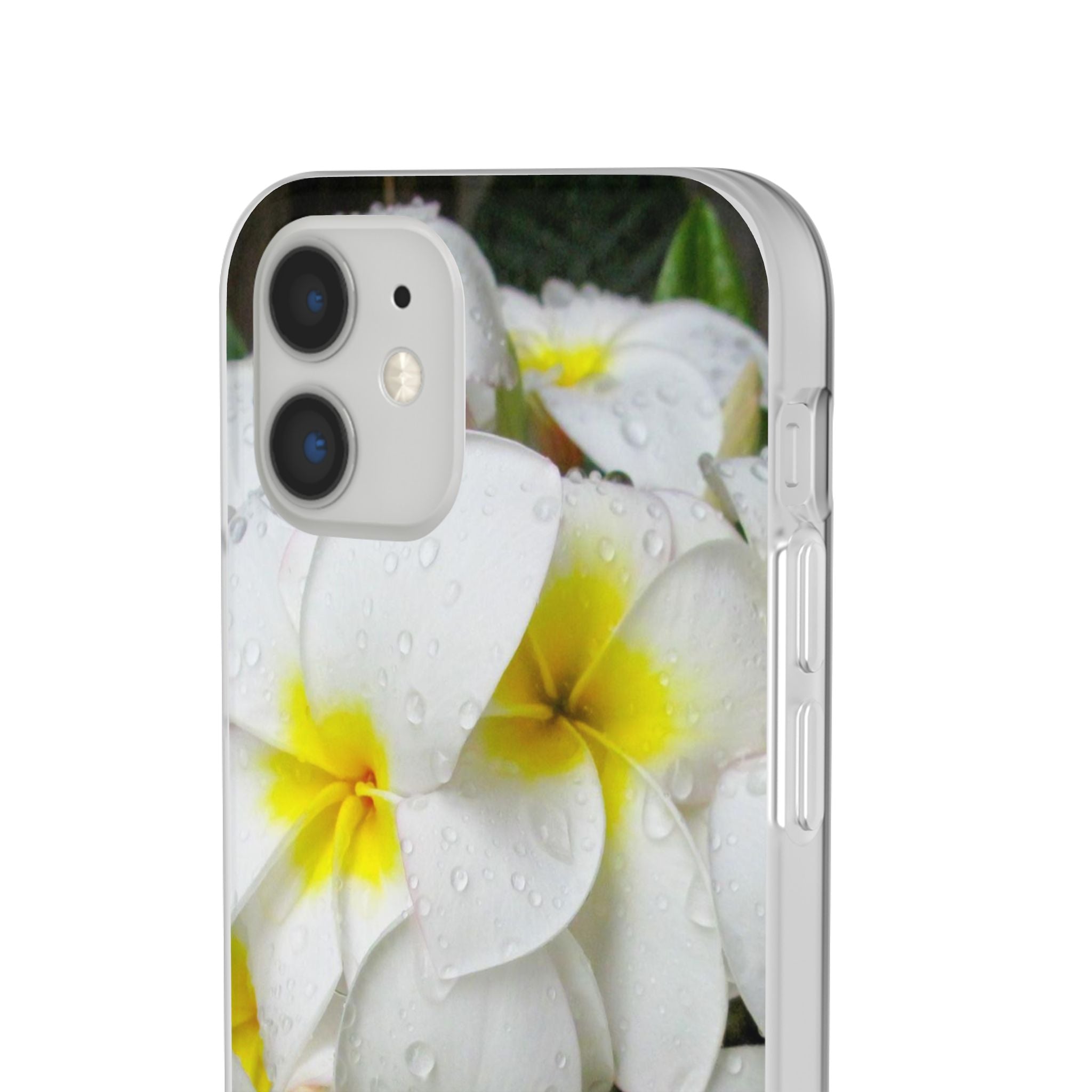 Fresh White Frangipanis Flexi Clear Cases for Most Phone Types (FWS)