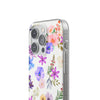 Floral White Flexi Clear Cases for Most Phone Types