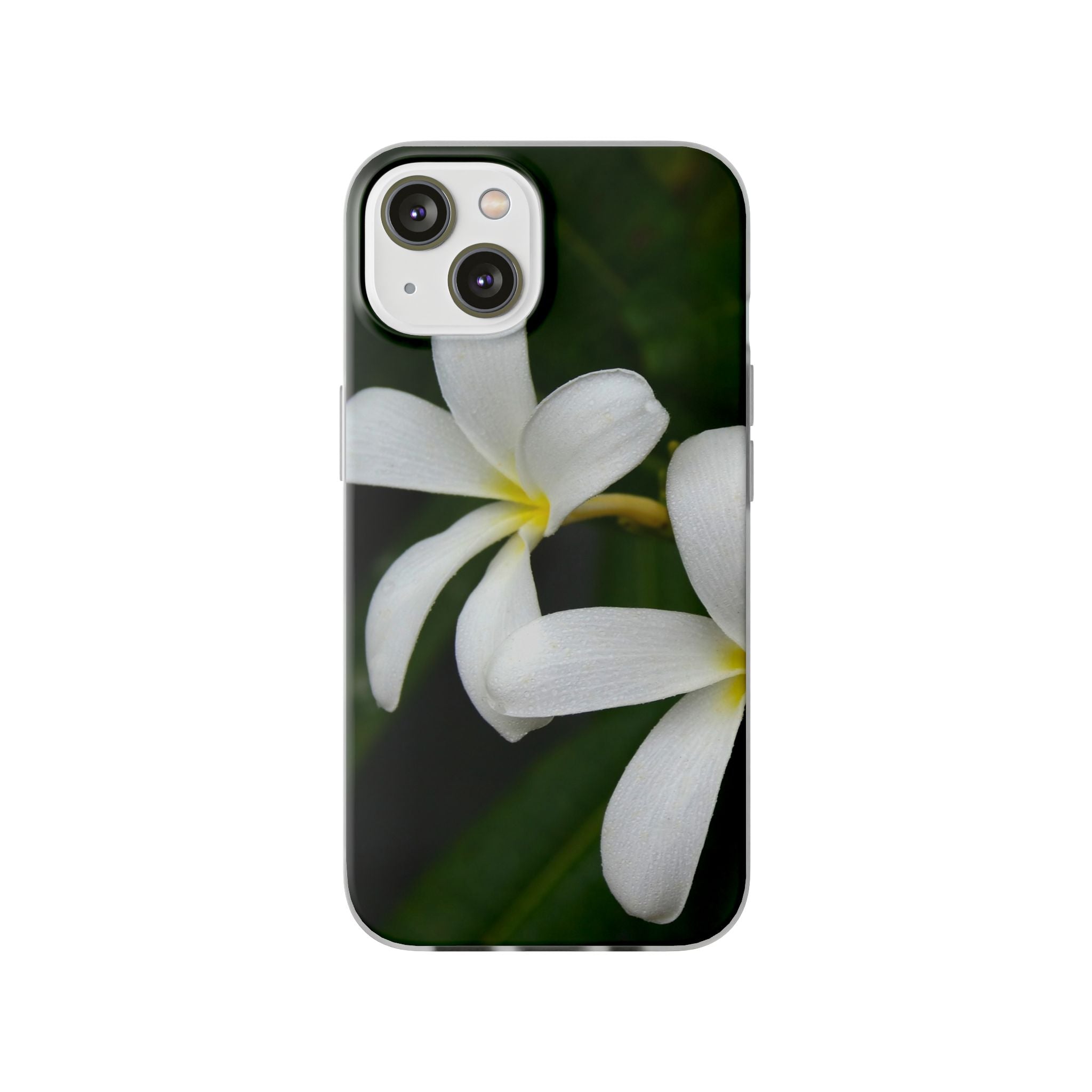 White Frangipanis Flexi Clear Cases for Most Phone Types (FWS)