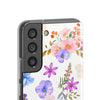 Floral White Flexi Clear Cases for Most Phone Types
