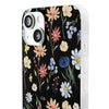 Wildflowers Painted Black Flexi Clear Cases for Most Phone Types (FWS)