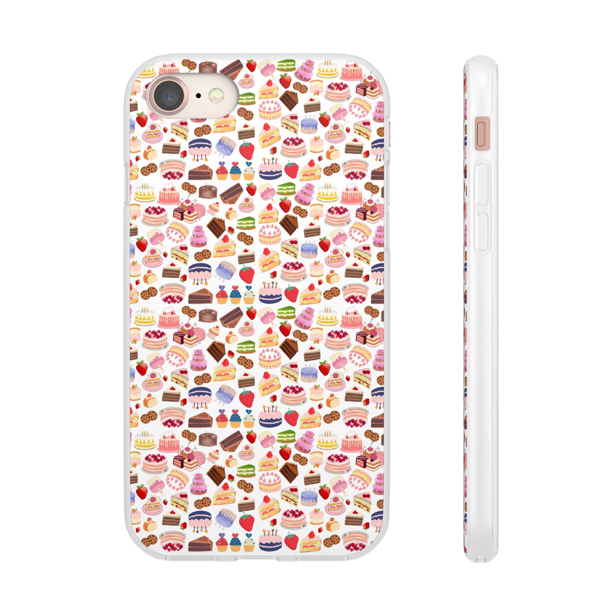 Happy Cake White Flexi Clear Cases for Most Phone Types (FWS)