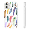 Colourful Feathers White Flexi Clear Cases for Most Phone Types