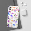 Floral White Flexi Clear Cases for Most Phone Types