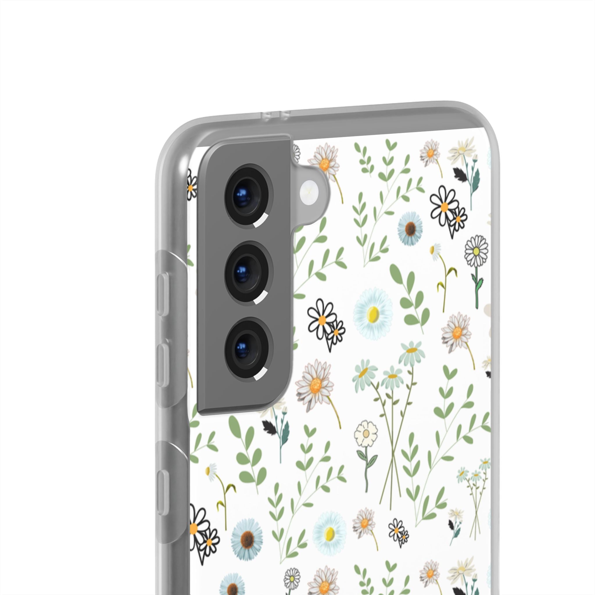 Graphic White Daisies Flexi Clear Cases for Most Phone Types (FWS)