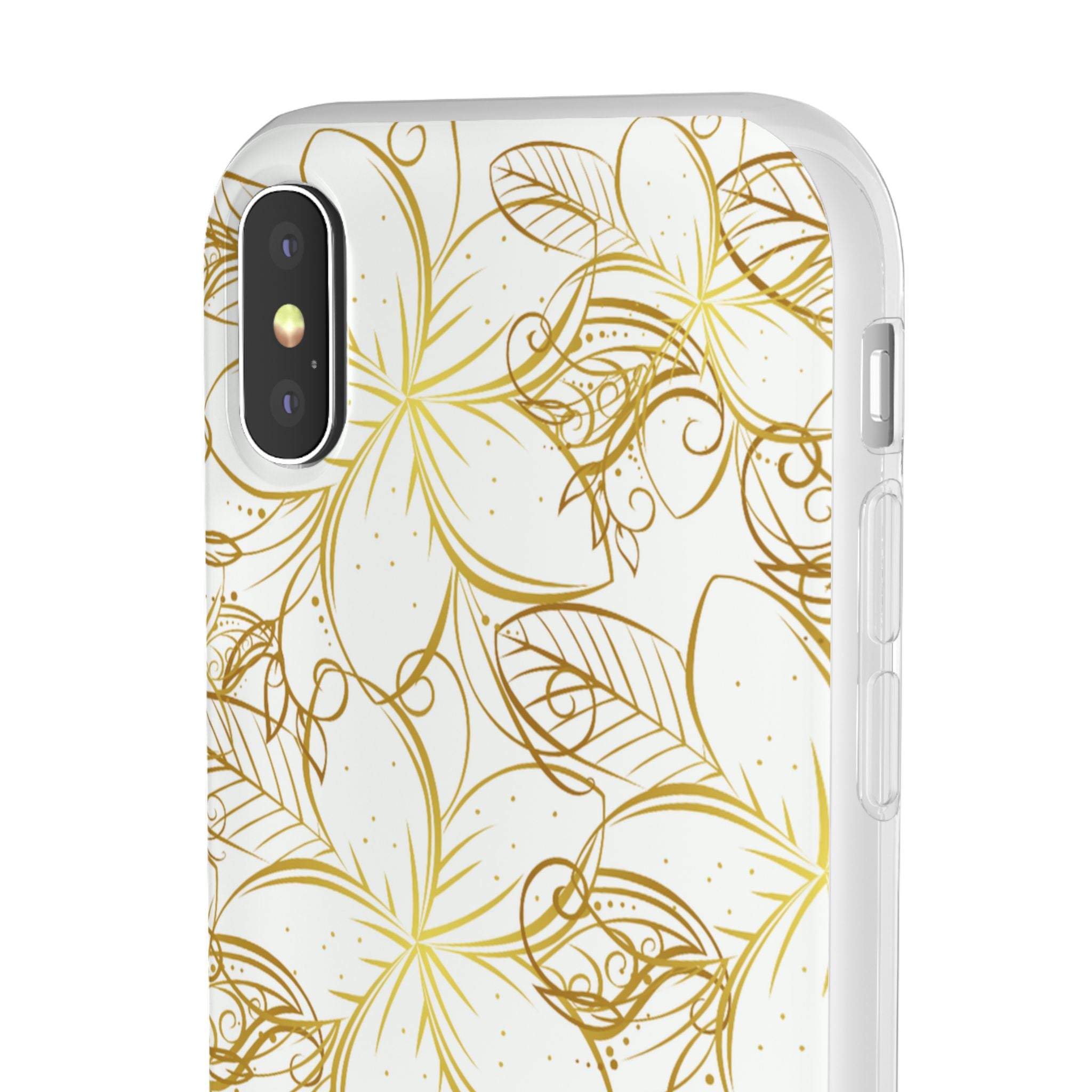 Golden Frangipanis White Flexi Clear Cases for Most Phone Types (FWS)