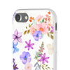 Floral White Flexi Clear Cases for Most Phone Types