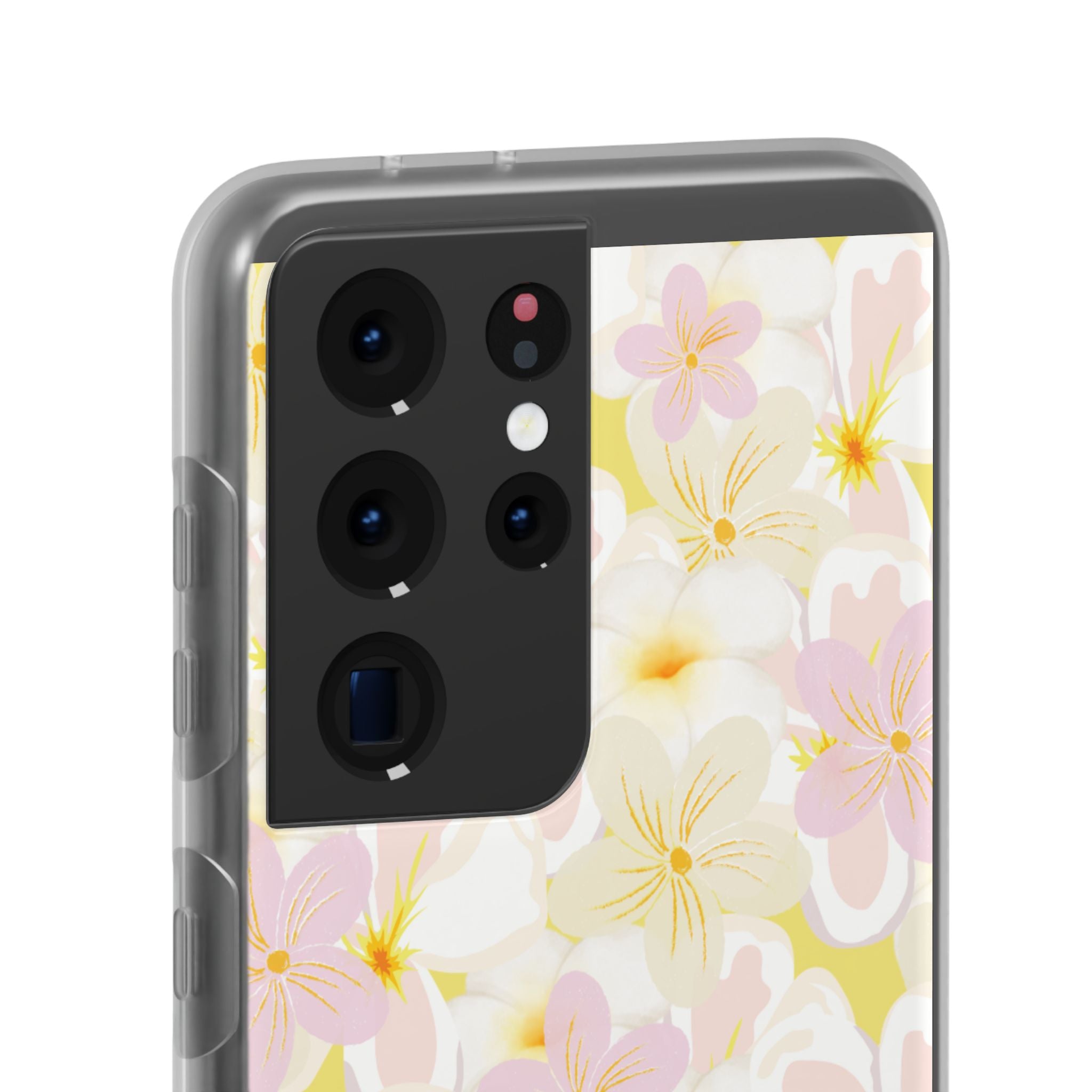 Pastel Frangipanis Yellow Flexi Clear Cases for Most Phone Types (FWS)