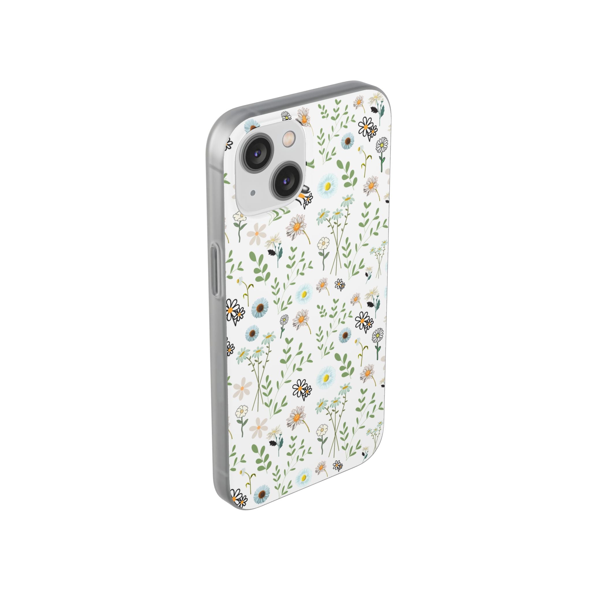 Graphic White Daisies Flexi Clear Cases for Most Phone Types (FWS)