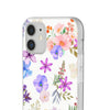 Floral White Flexi Clear Cases for Most Phone Types
