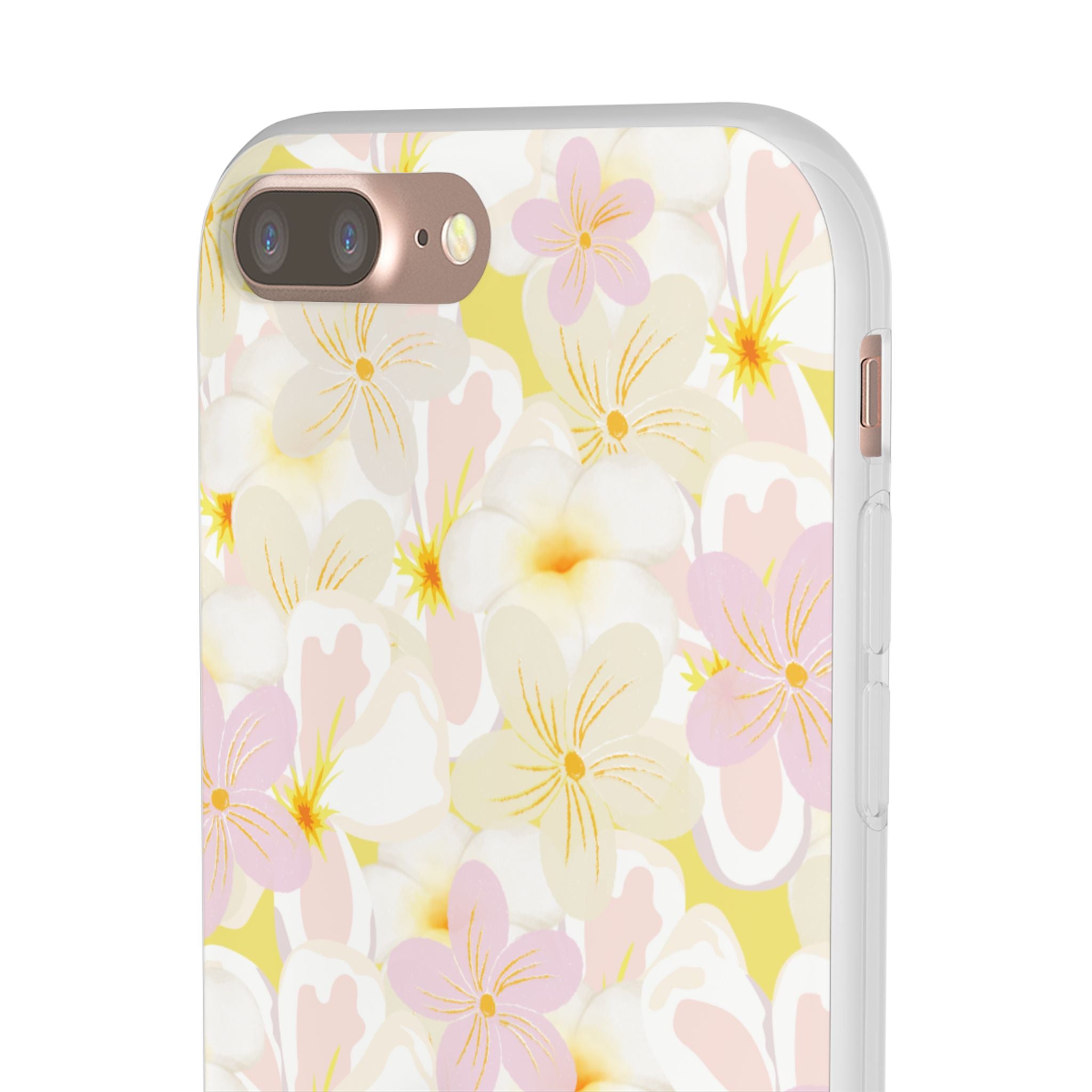 Pastel Frangipanis Yellow Flexi Clear Cases for Most Phone Types (FWS)