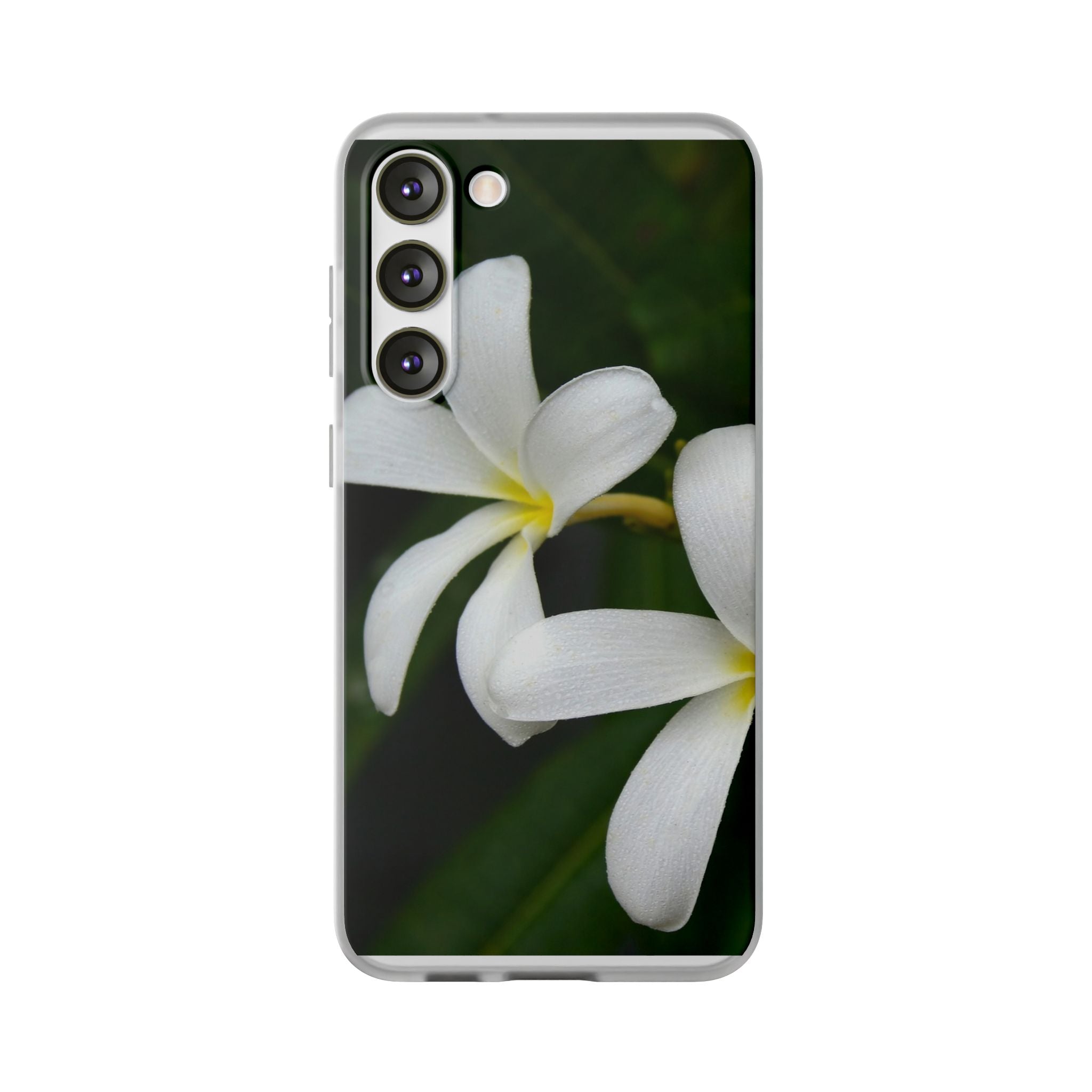 White Frangipanis Flexi Clear Cases for Most Phone Types (FWS)