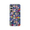 Blue Colourful Floral Flexi Clear Cases for Most Phone Types