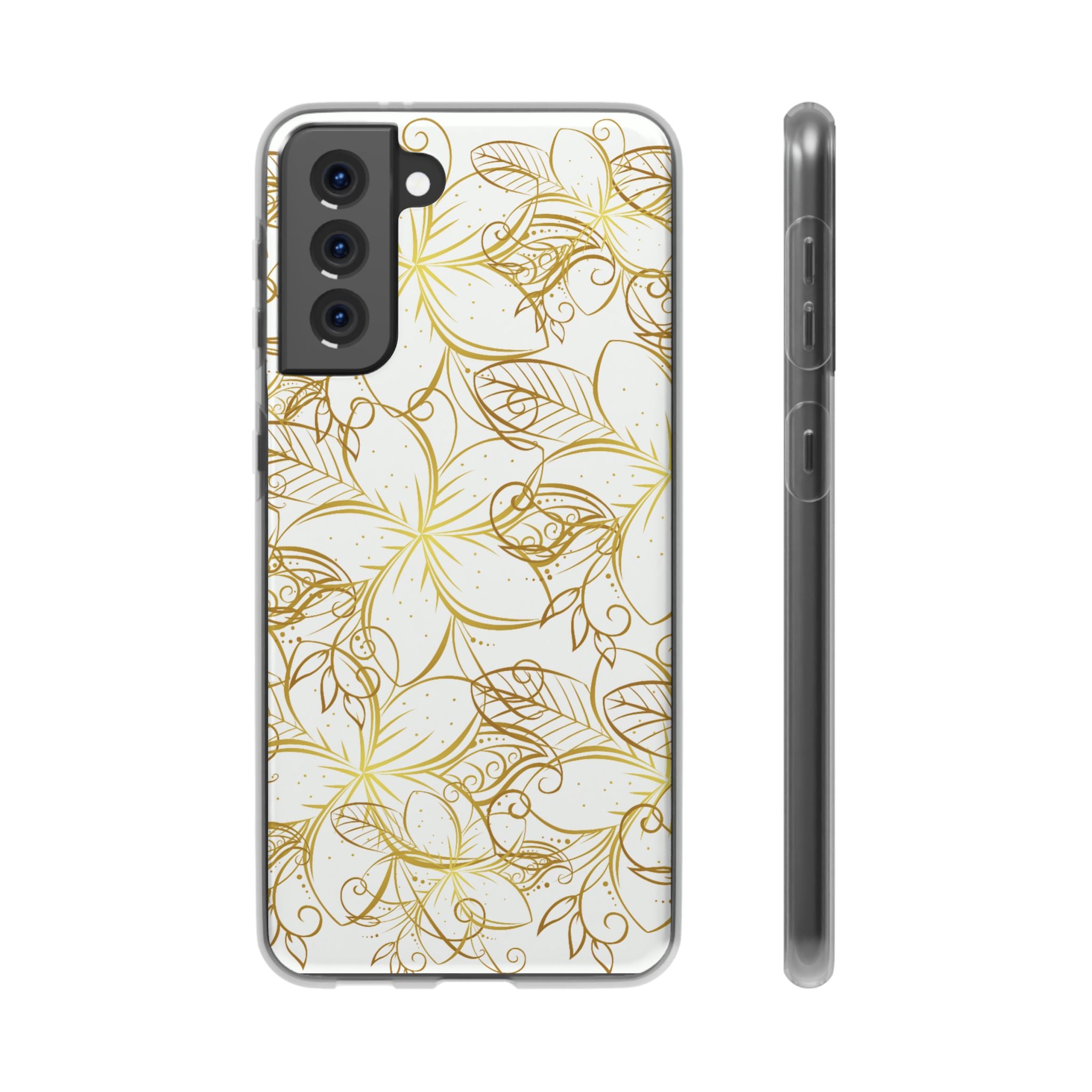 Golden Frangipanis White Flexi Clear Cases for Most Phone Types (FWS)