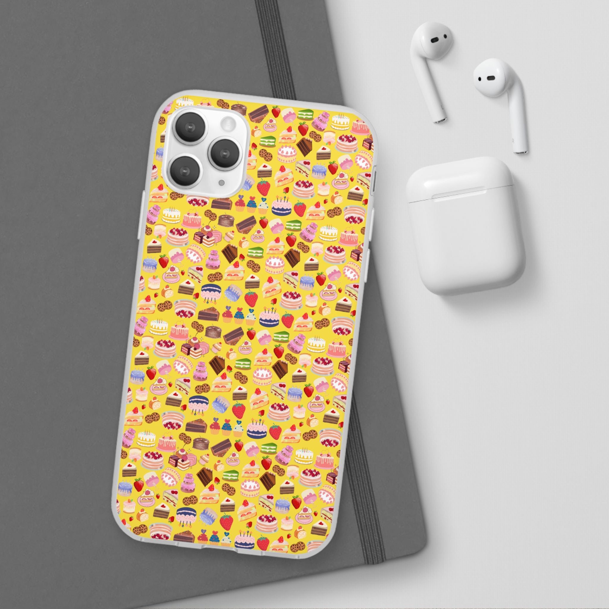 Happy Cake Yellow Flexi Clear Cases for Most Phone Types (FWS)