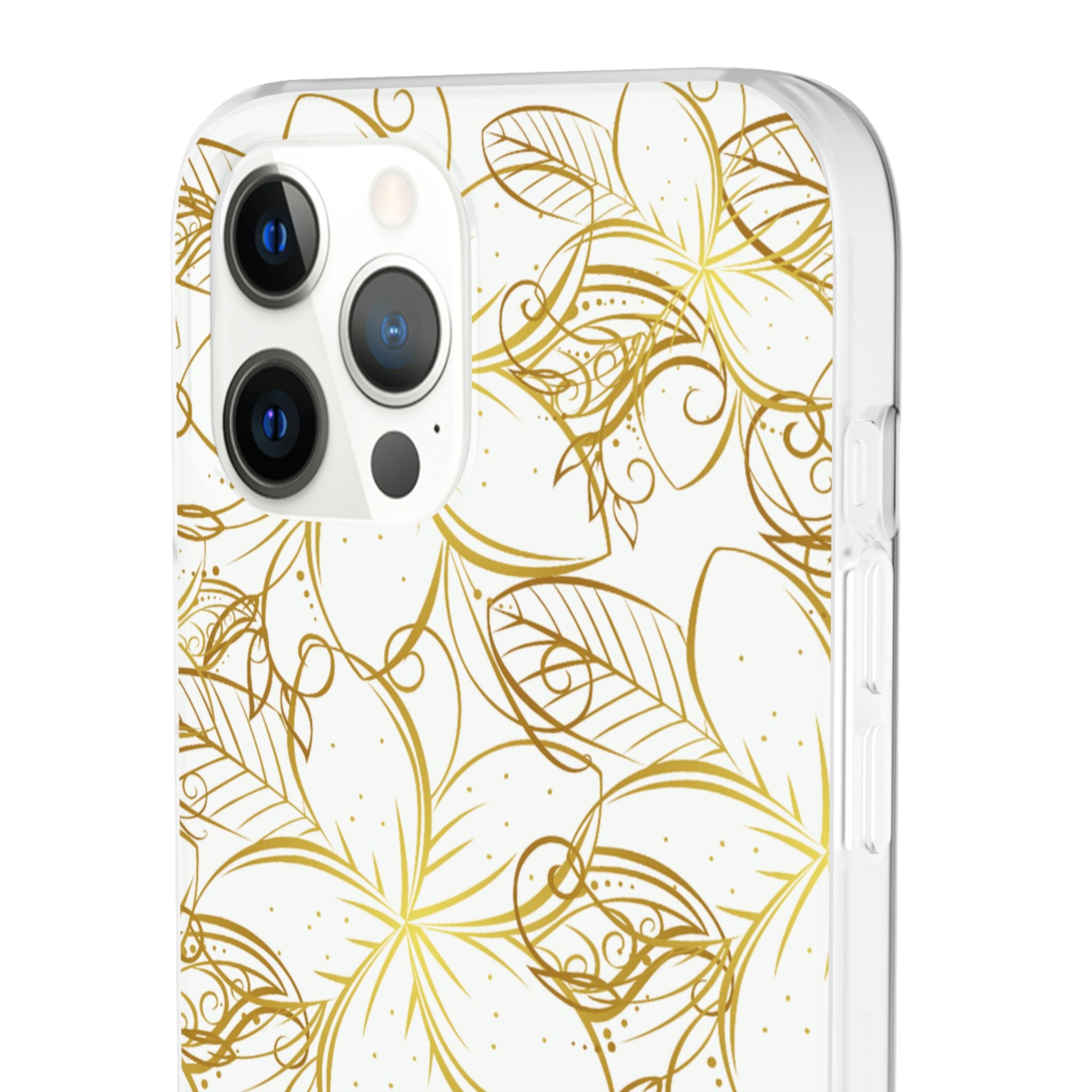 Golden Frangipanis White Flexi Clear Cases for Most Phone Types (FWS)