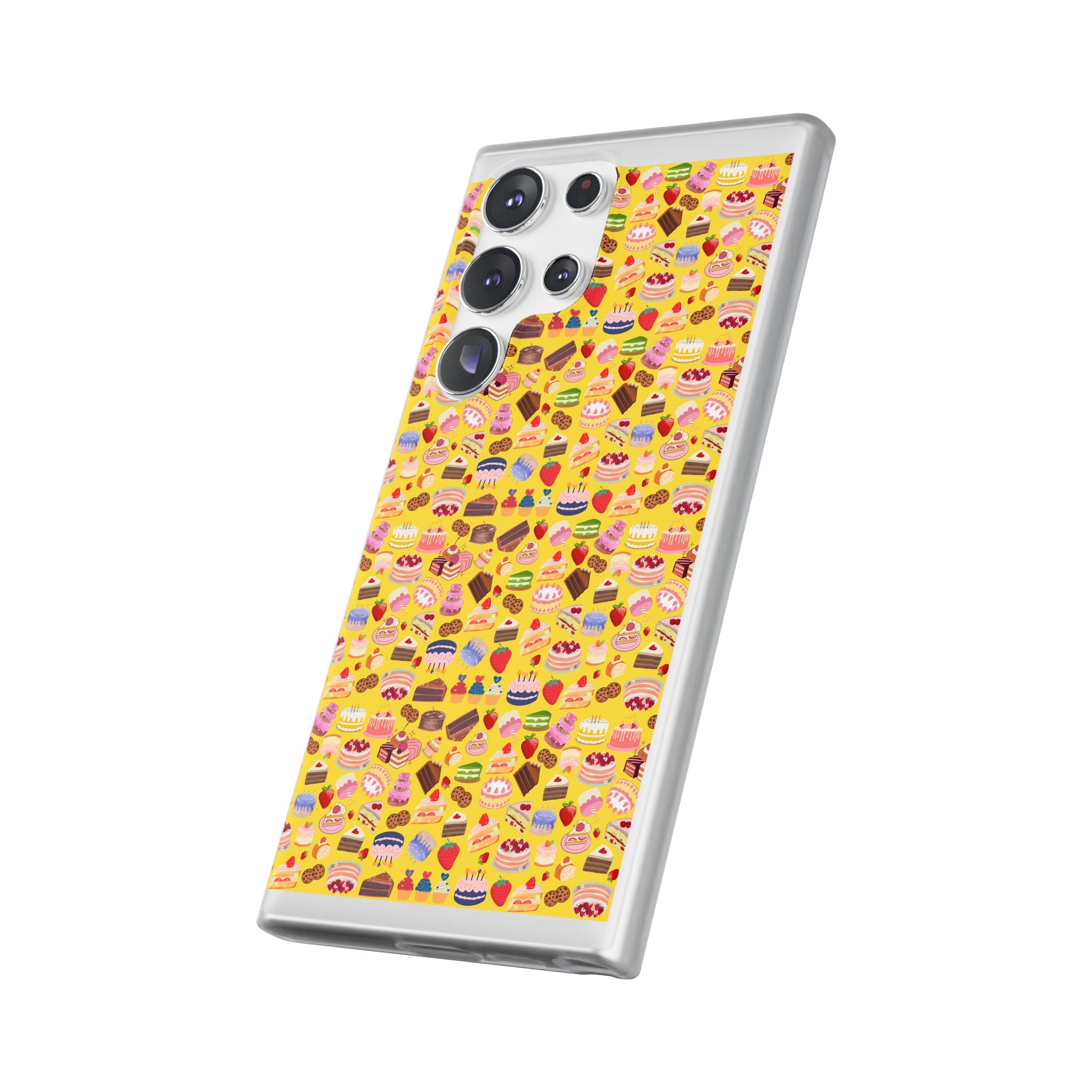 Happy Cake Yellow Flexi Clear Cases for Most Phone Types (FWS)