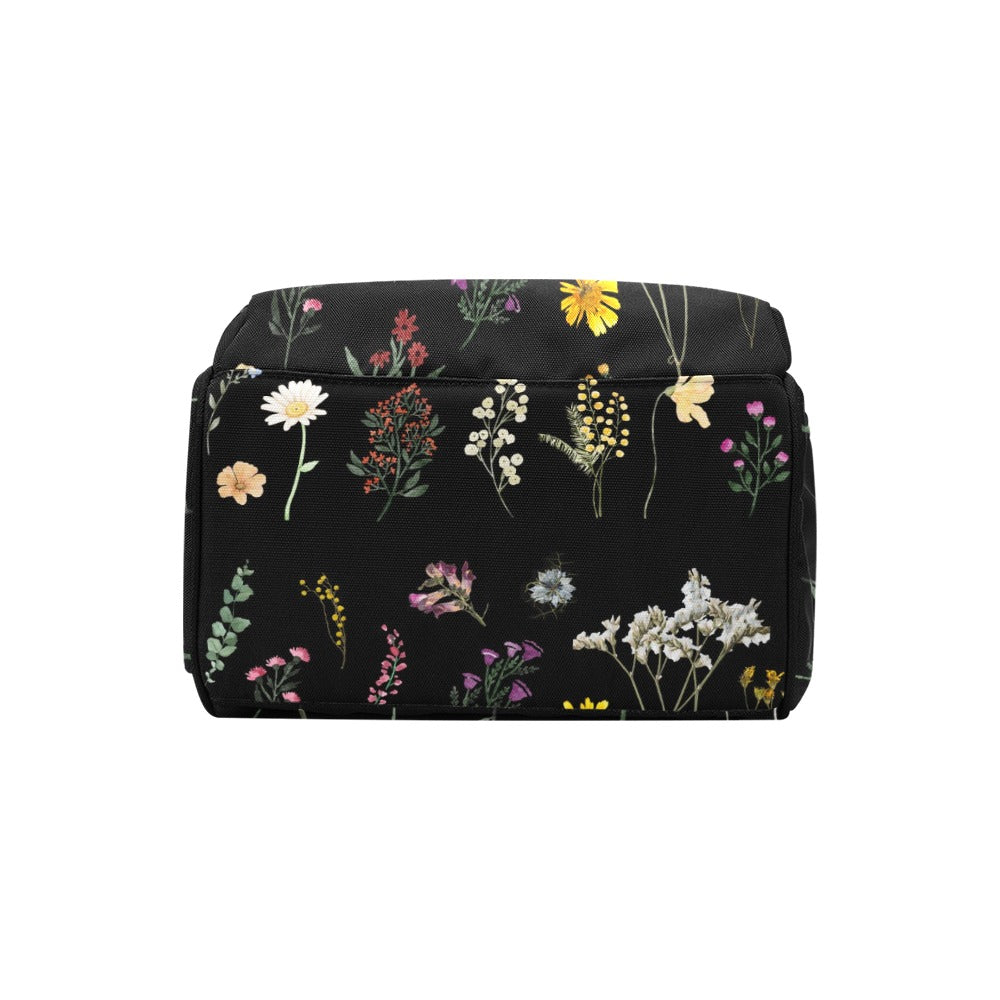 Wildflowers Black Multi Function Backpack with Black Handles