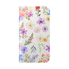 Floral White Wallet Style Phone Case Vegan Leather