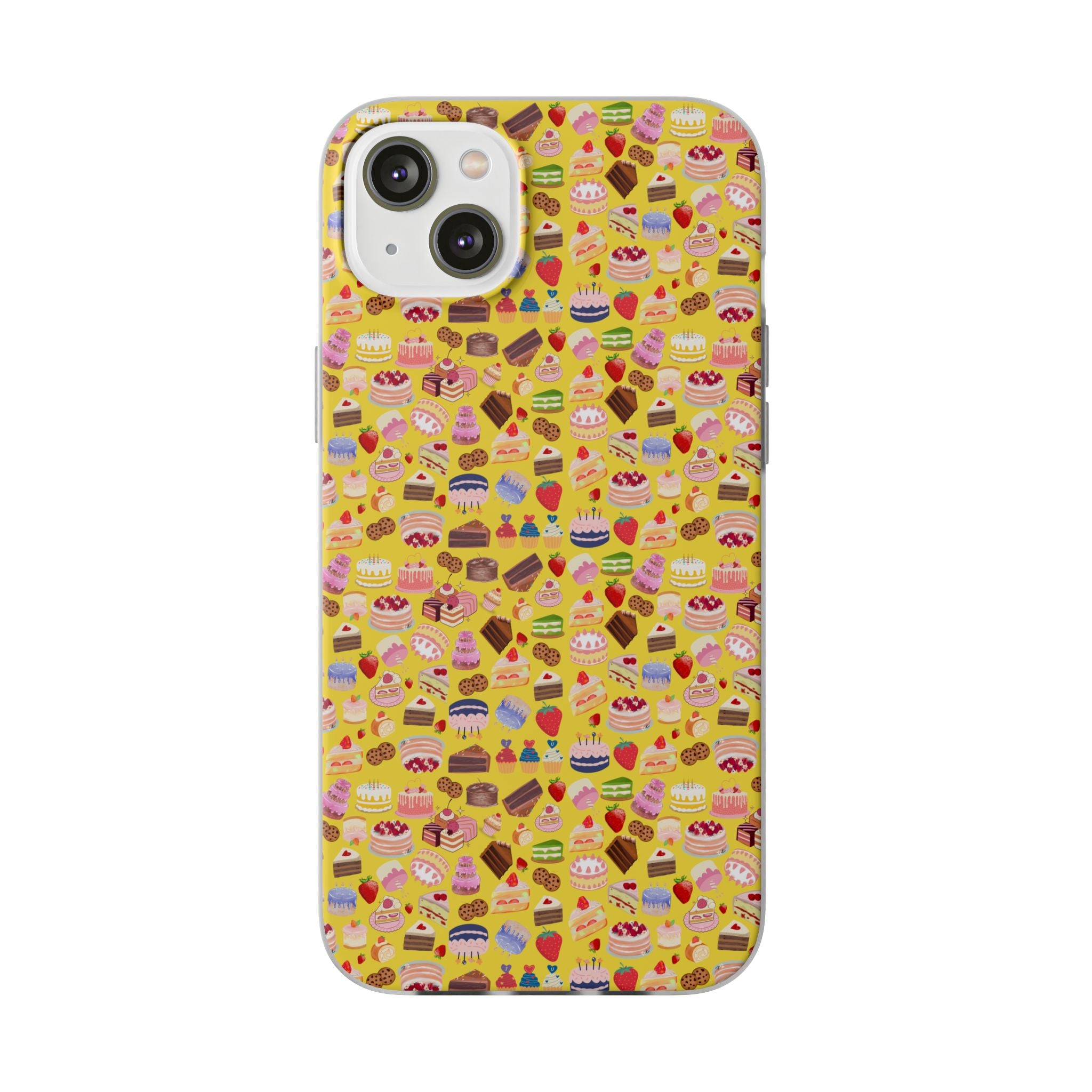 Happy Cake Yellow Flexi Clear Cases for Most Phone Types (FWS)