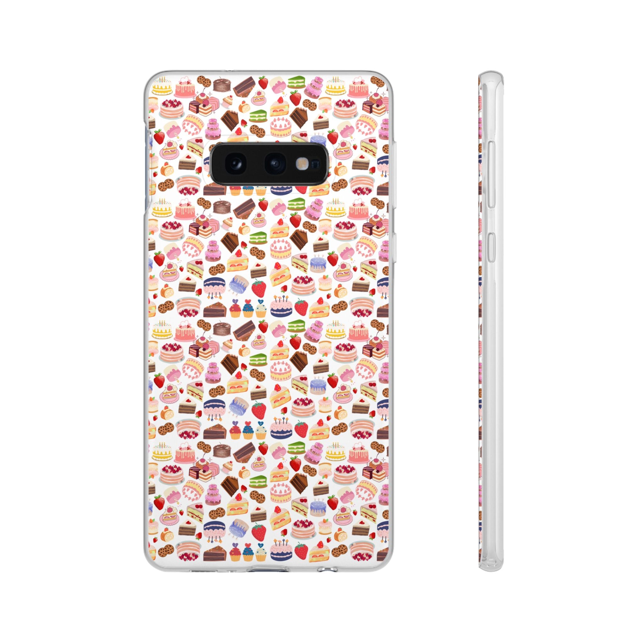 Happy Cake White Flexi Clear Cases for Most Phone Types (FWS)