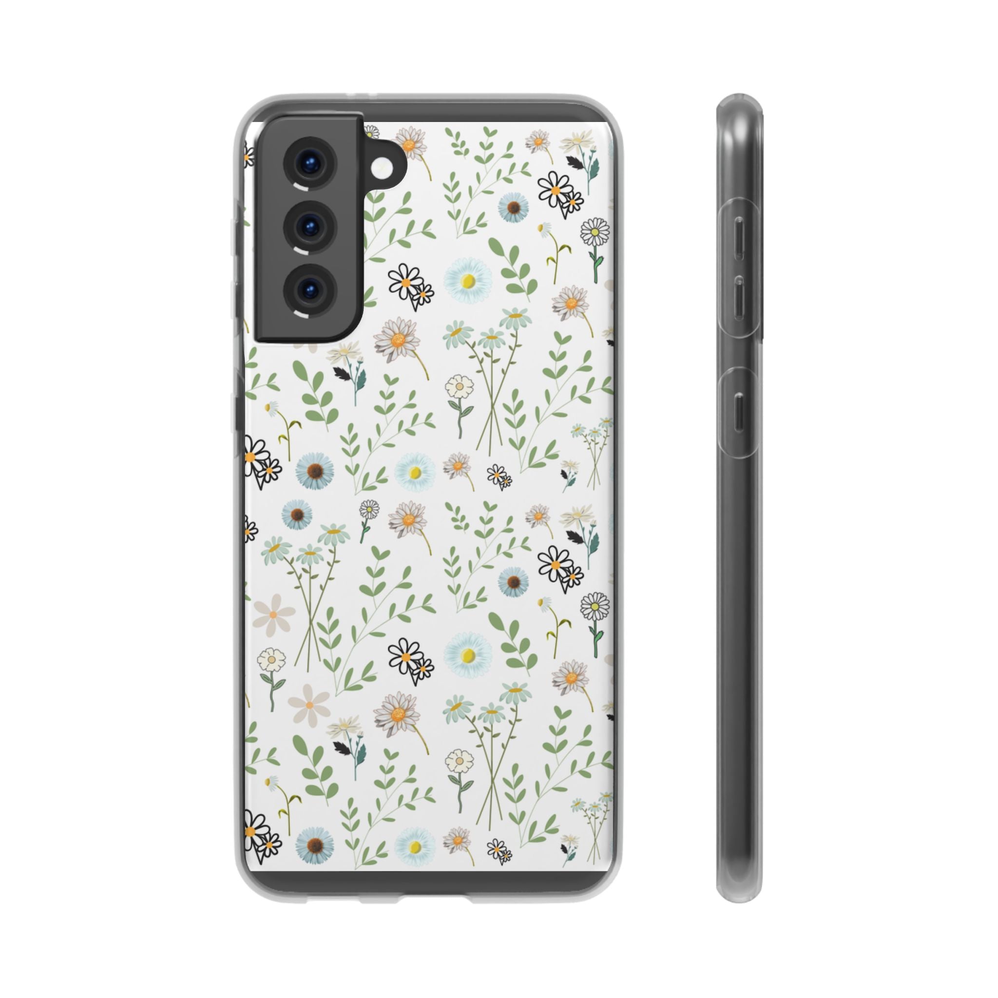 Graphic White Daisies Flexi Clear Cases for Most Phone Types (FWS)