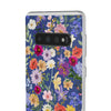 Blue Colourful Floral Flexi Clear Cases for Most Phone Types