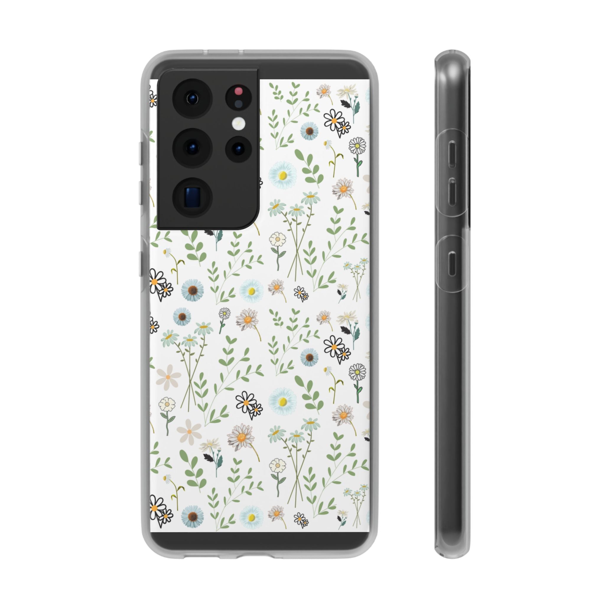 Graphic White Daisies Flexi Clear Cases for Most Phone Types (FWS)