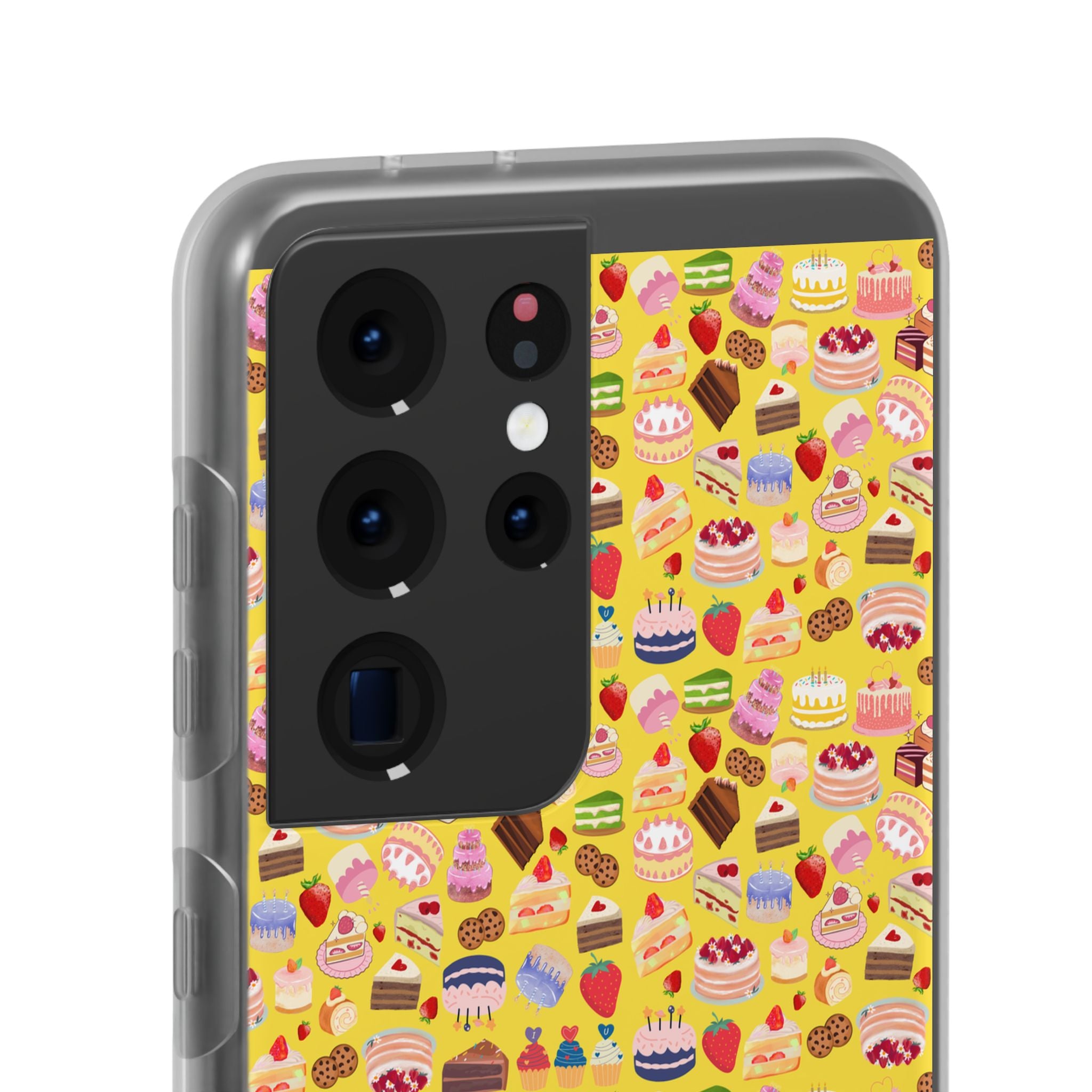 Happy Cake Yellow Flexi Clear Cases for Most Phone Types (FWS)