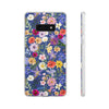 Blue Colourful Floral Flexi Clear Cases for Most Phone Types