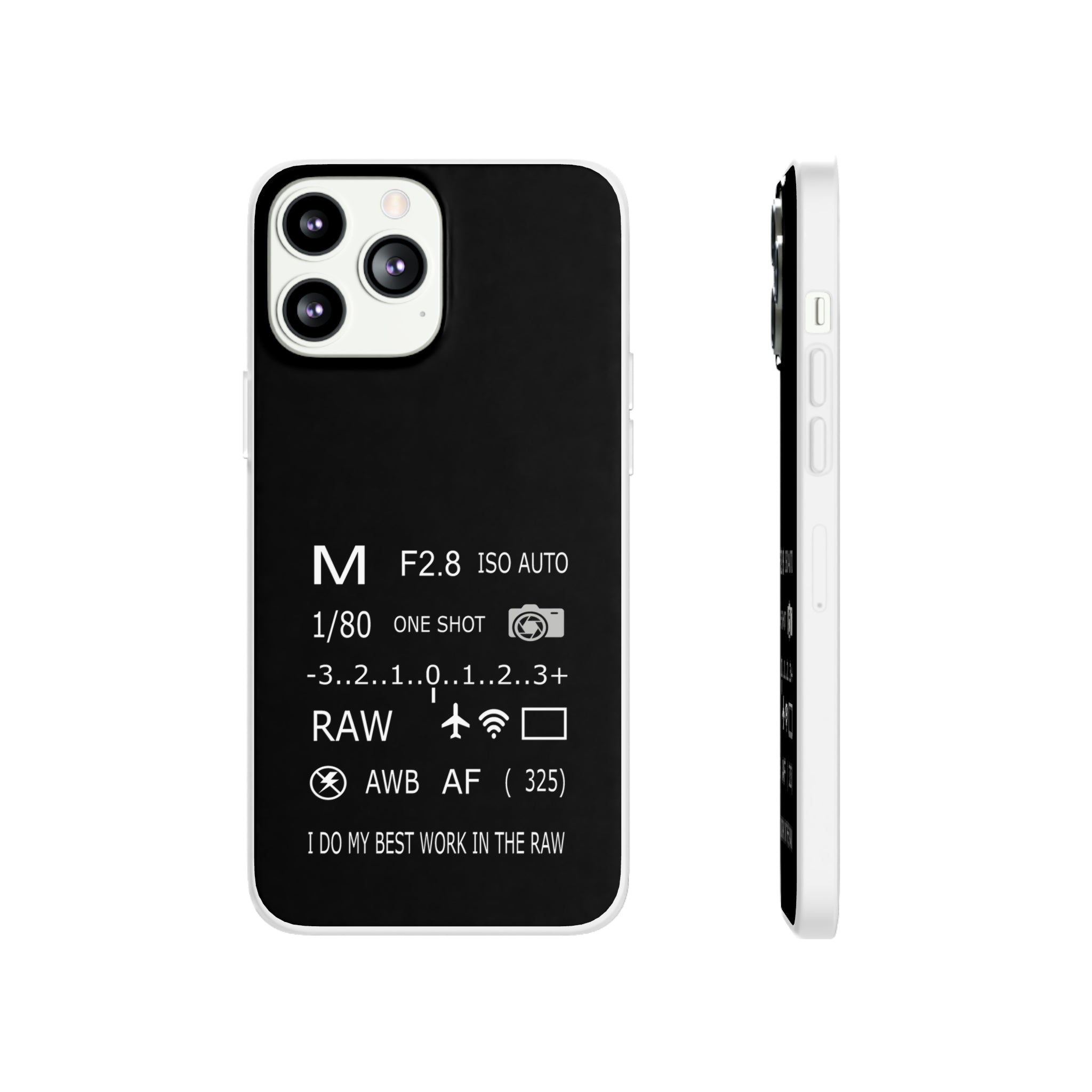 Photographer Raw Black Flexi Clear Cases for Most Phone Types