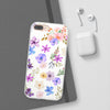 Floral White Flexi Clear Cases for Most Phone Types