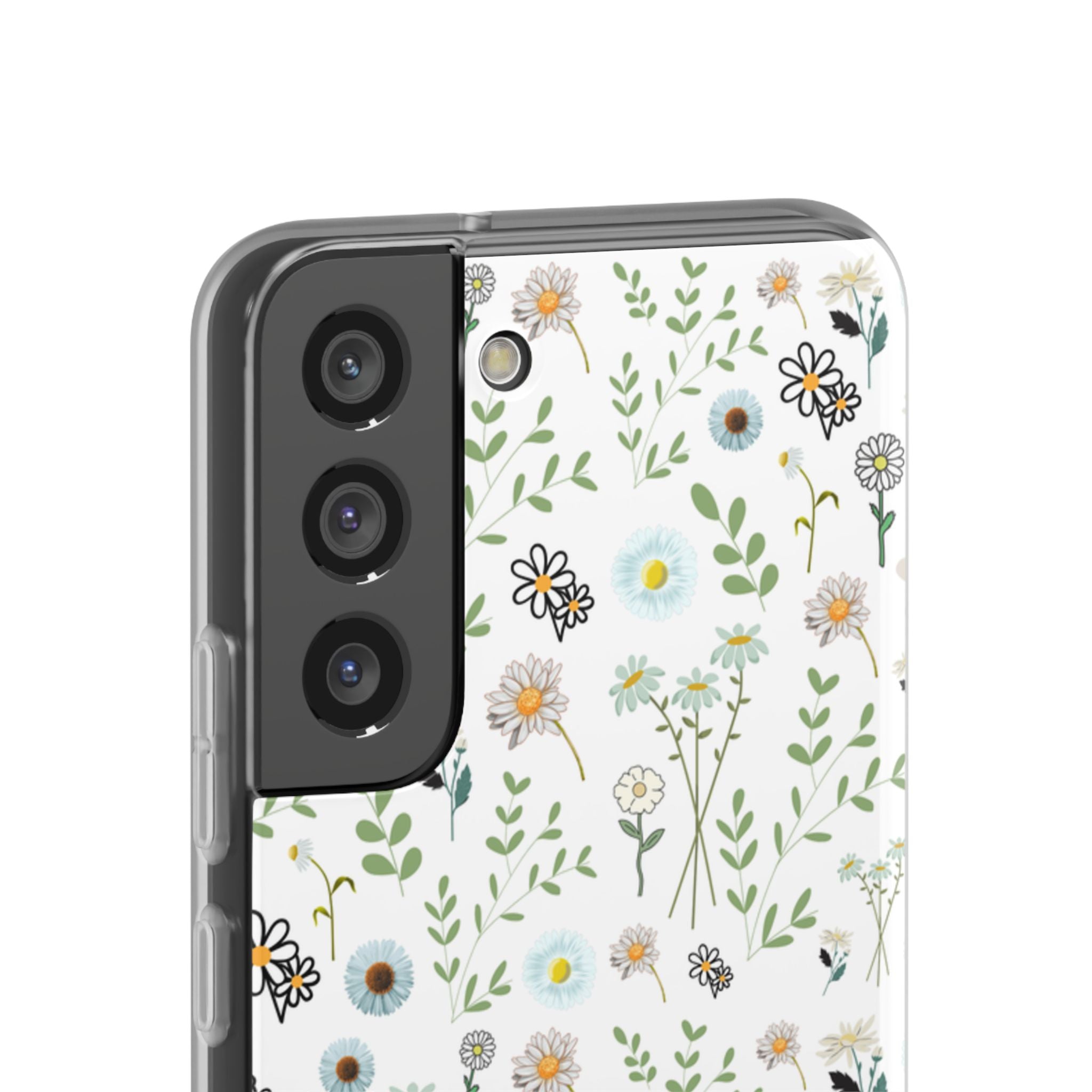 Graphic White Daisies Flexi Clear Cases for Most Phone Types (FWS)