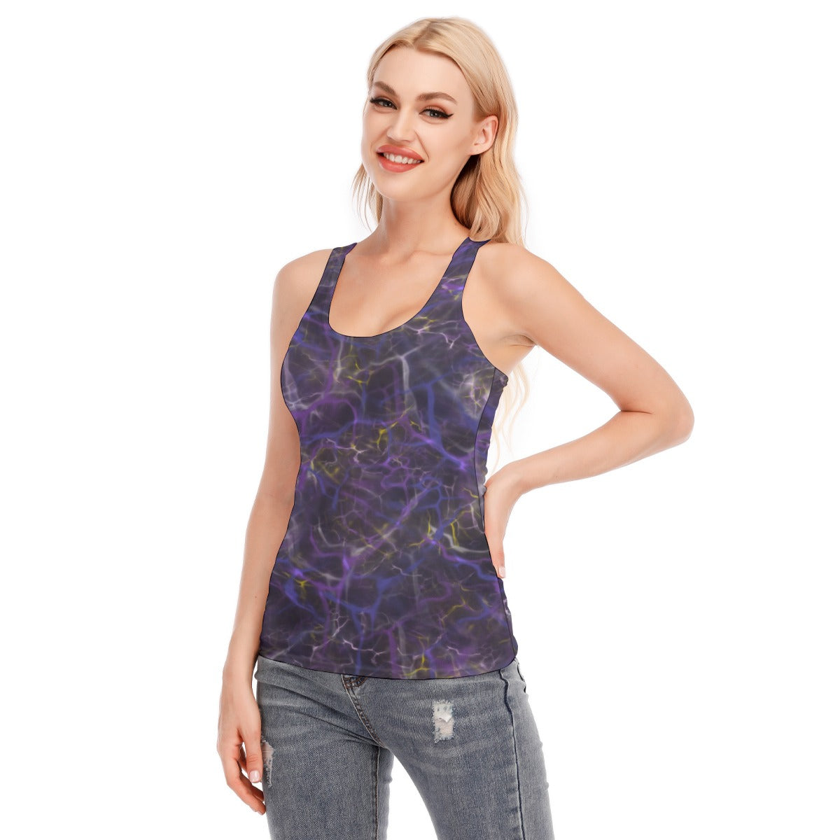 Stormy Purple Racerback Tank Top| 190GSM Cotton up to 3 XL (FWS)