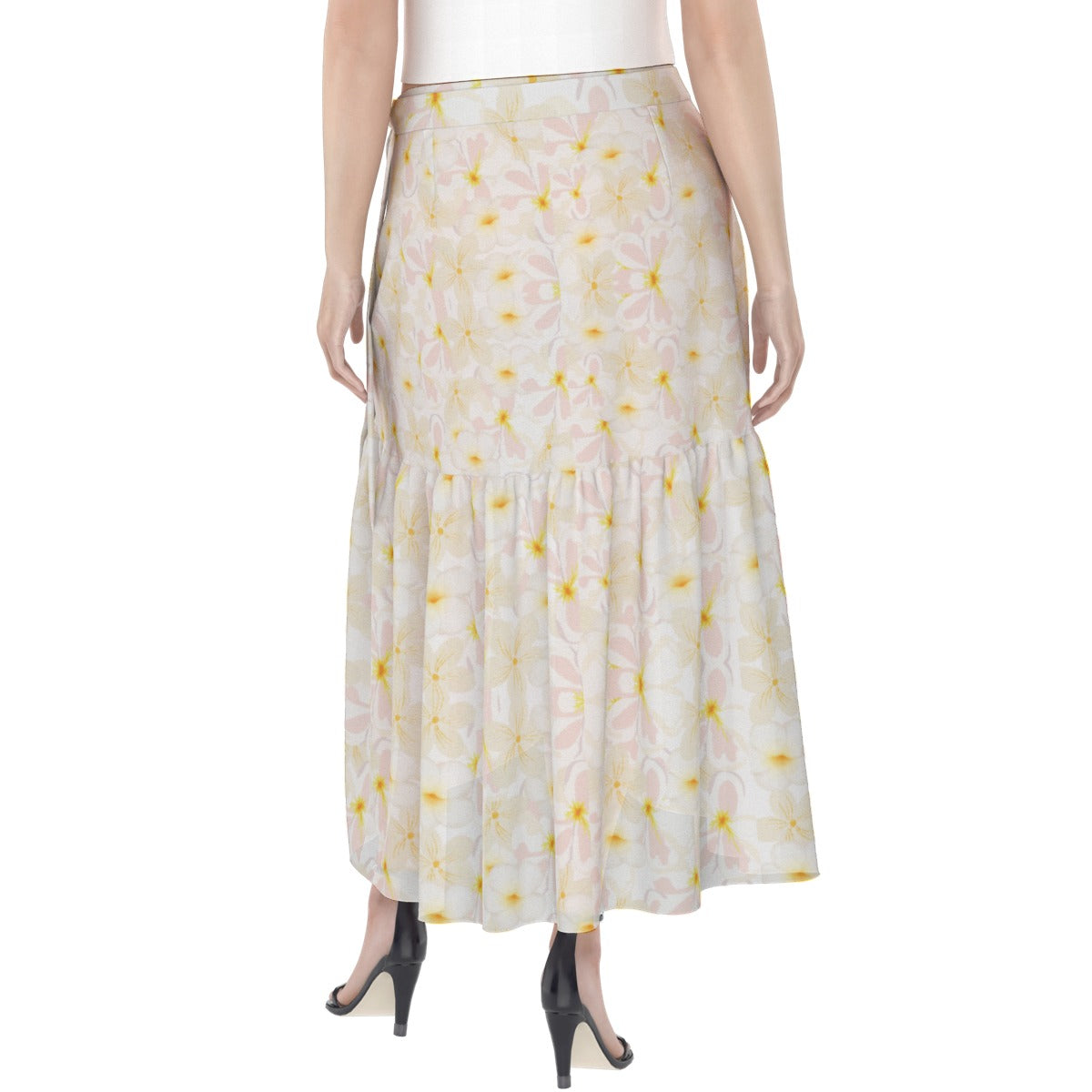 Pastel Frangipanis Wrap Skirt No Pockets up to 5 XL (FWS)