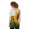 Sunflowers Wide Neck Top up to 5 XL (FWS)