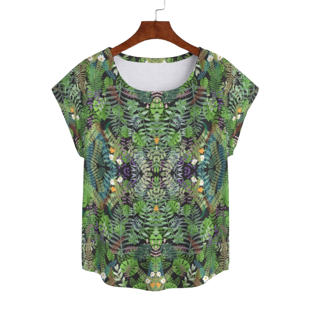 Graphic Jungle Curved Hem Top Large to 5 XL (FWS) 1