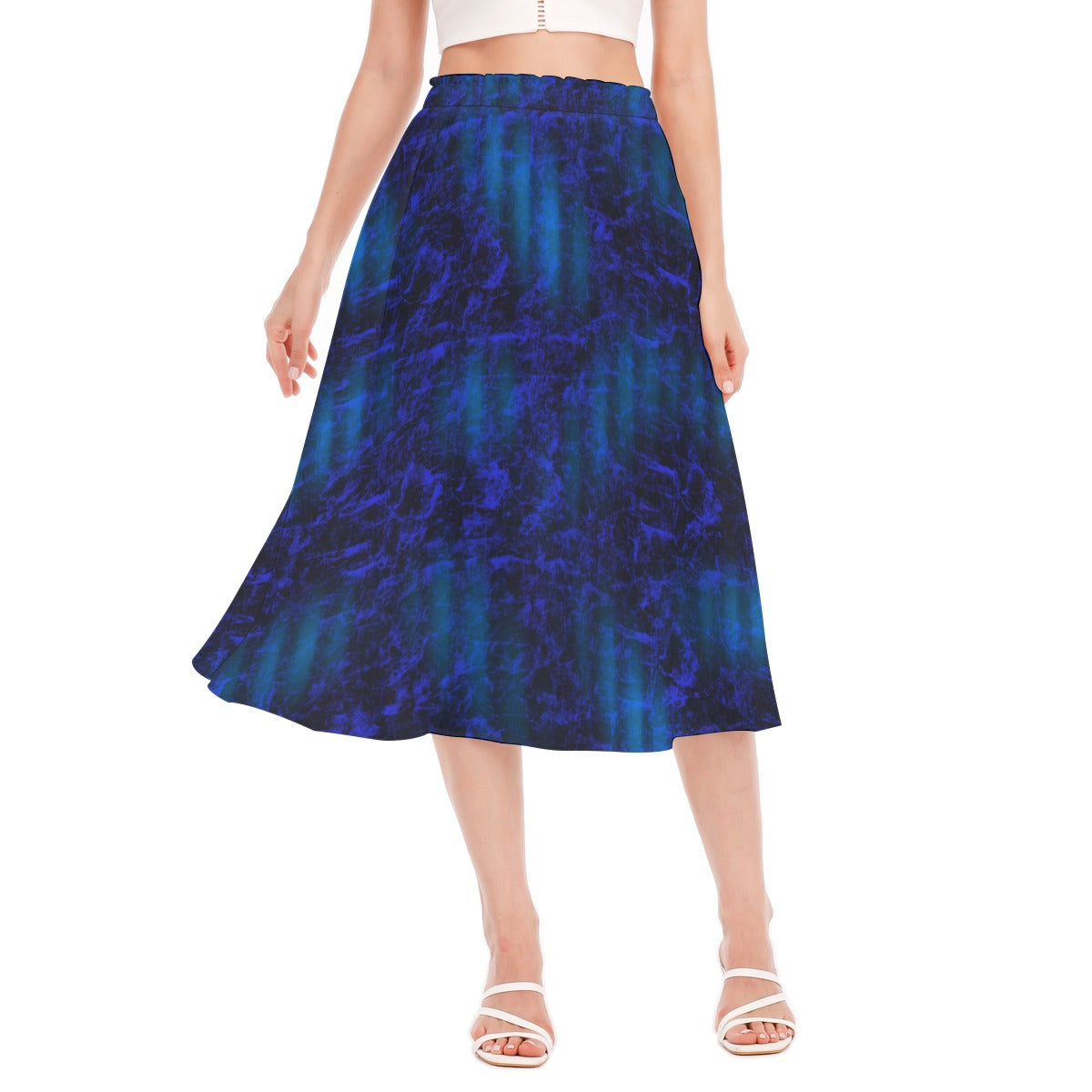 Blue Steel Chiffon Skirt No Pockets up to 2XL (FWS)