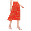 Golden Frangipani Red Chiffon Skirt No Pockets up to 2XL (FWS)