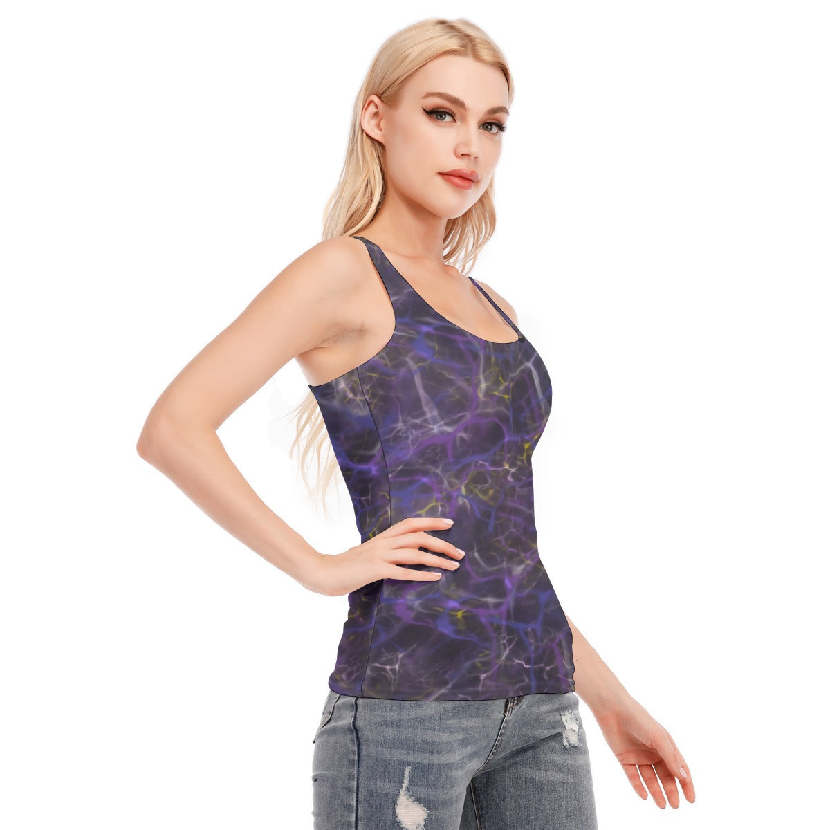 Stormy Purple Racerback Tank Top| 190GSM Cotton up to 3 XL (FWS)