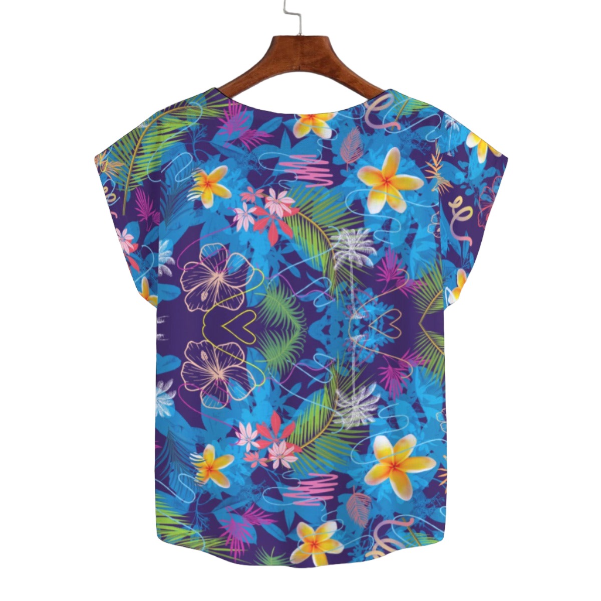 Hawaiian Blue Curved Hem Top Large to 5 XL (FWS) 2