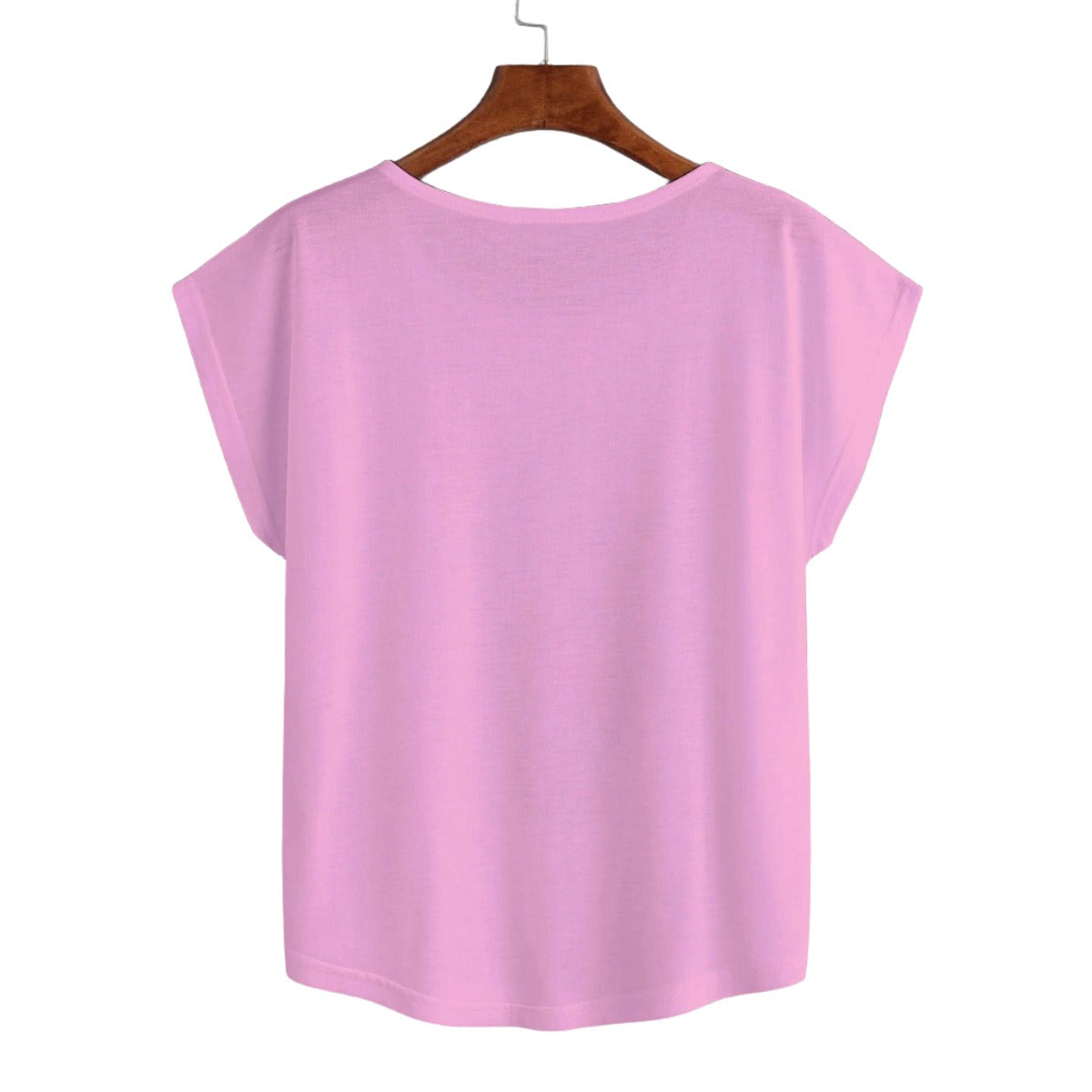 Pink Pansies Curved Hem Top up to 5 XL (FWS)