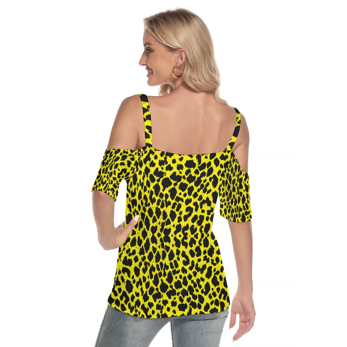 Lemon Leopard Criss Cross Straps Top up to 4 XL (FWS)